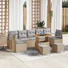 vidaXL Garten-Sofa-Set mit Kissen mit Kissen 10 pcs Beige und Hellgrau