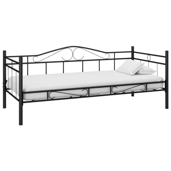 vidaXL Tagesbett-Rahmen Schwarz Metall 90×200 cm