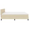 vidaXL Boxspringbett mit Matratze Creme 200 x 200 cm Stoff