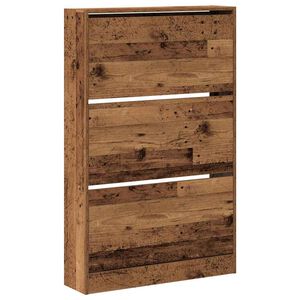 vidaXL Schuhschrank 80 x 21 x 125,5 cm Holzwerkstoff Altholz