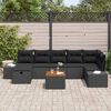 vidaXL Gartensofa-set mit Kissen 8 pcs Schwarz Poly-Rattan