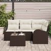 vidaXL Gartensofa-set mit Kissen 5 pcs Braun und Wei&szlig; Poly-Rattan