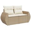 vidaXL Gartensofa-set mit Kissen 10 pcs Beige und Creme Poly-Rattan