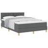 vidaXL Boxspringbett mit Kissen Dunkelgrau 140 x 190 cm Stoff