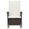 vidaXL 3-tlg. Garten-Lounge-Set mit Auflagen Poly Rattan Braun
