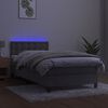 vidaXL Boxspringbett mit Matratze & LED Hellgrau 90x200 cm Samt