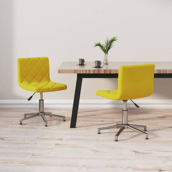 vidaXL Esszimmerst&uuml;hle 2 Stk. Drehbar Senfgelb Samt