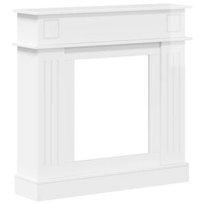 vidaXL Kaminumrandung Hochglanz Wei&szlig; 102 x 26 x 100 cm Holzwerkstoff