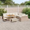 vidaXL Garten-Sofa-Set mit Kissen 13 pcs Beige Poly Rattan