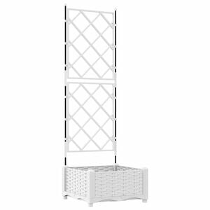 vidaXL Garten-Pflanzgef&auml;&szlig; Wei&szlig; 40 x 40 x 125,5 cm PP