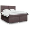 vidaXL Boxspringbett mit Matratze Dunkelbraun 180x200 cm Stoff