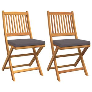 vidaXL Klappstuhl 2 stk. Braun Massivholz Akazie