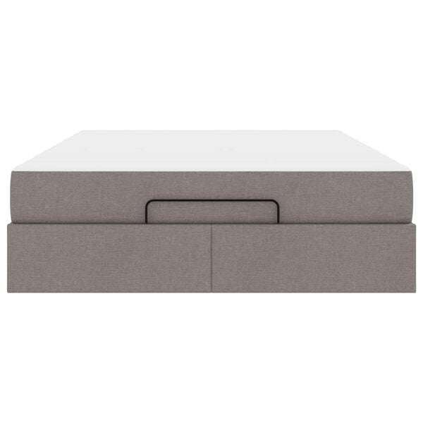vidaXL Bettgestell mit Matratze mit Matratze 2 pcs Taupe Stoff