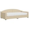 vidaXL Tagesbett mit Matratze Creme 90x200 cm Stoff