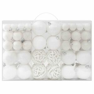 vidaXL 100-tlg. Weihnachtskugel-Set Wei&szlig;