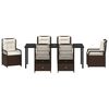 vidaXL Garten Essgruppe 7 pcs Braun Poly-Rattan