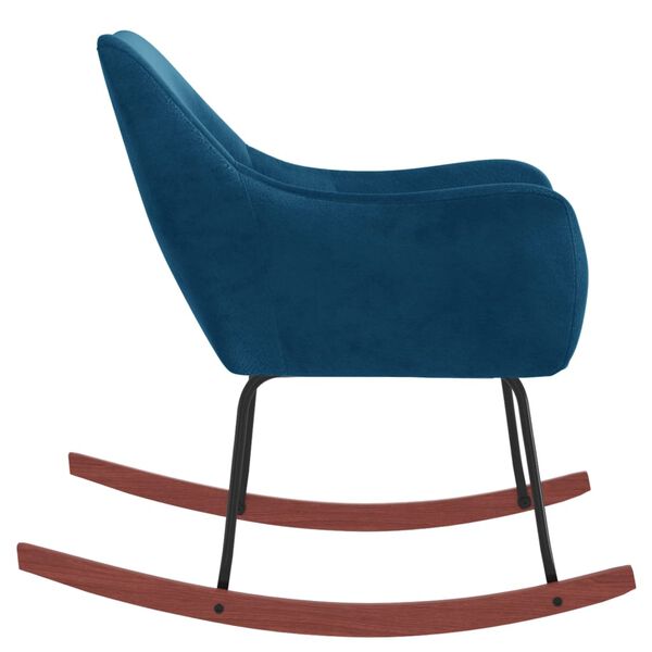 vidaXL Schaukelstuhl Blau Samt