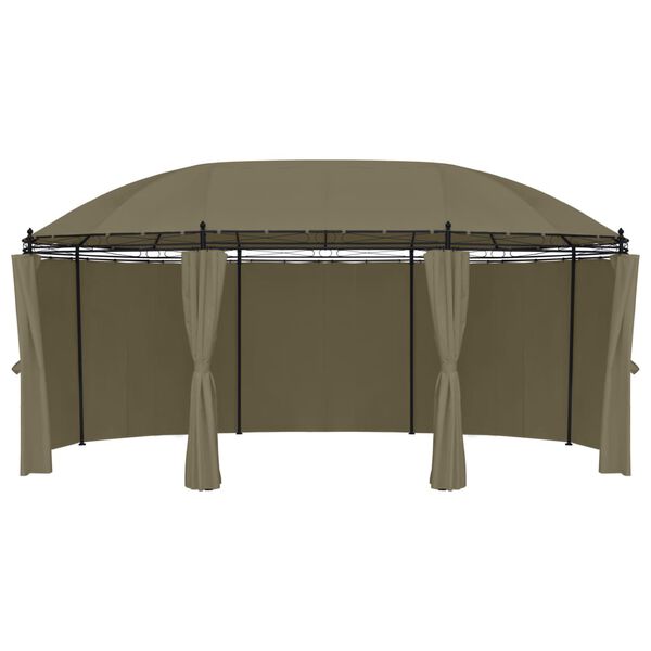 vidaXL Pavillon mit Vorhängen 520x349x255 cm Taupe 180 g/m²