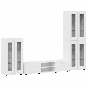 vidaXL TV-Schrankset mit T&uuml;r FLORIN 3 pcs Hochglanz Wei&szlig; Holzwerkstoff