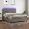 vidaXL Boxspringbett mit Matratze & LED Taupe 160x200 cm Stoff