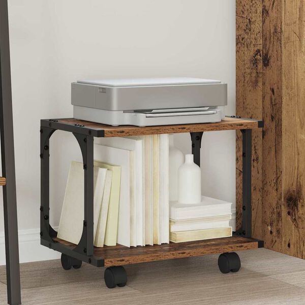 vidaXL Druckerständer Altholz 41 x 28 x 33,5 cm Holzwerkstoff