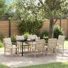 vidaXL Garten Essgruppe mit Kissen 7 pcs Beige Poly-Rattan