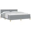 vidaXL Boxspringbett mit Kissen Hellgrau 180 x 200 cm Stoff
