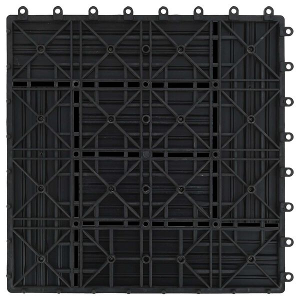 vidaXL Terrassenfliese 11 pcs Schwarz 30 x 30 cm WPC