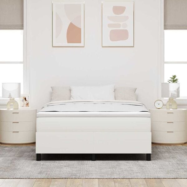 vidaXL Plattformbettgestell Creme 140 x 190 cm Cordstoff
