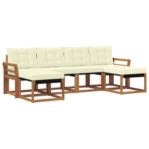 vidaXL Outdoor-Sofagarnitur 6 stk. 6-Sitzer Natur und Creme