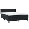 vidaXL Boxspringbett mit Matratze & LED Schwarz 160x220 cm Samt
