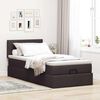 vidaXL Ottoman-Bett mit Matratze & LEDs Dunkelbraun 90x190 cm Stoff