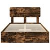vidaXL Aufbewahrungsbett Ger&auml;ucherte Eiche 135 x 190 cm Holzwerkstoff