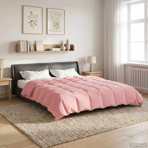 vidaXL Sommerdecke Gepolstert Rosa 200 x 240 cm Mikrofaser