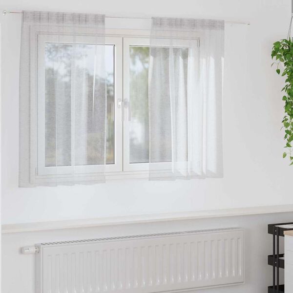 vidaXL Voile-Vorhang 2 pcs Hellgrau 140 x 140 cm Polyester