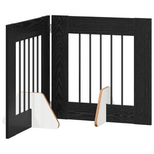 vidaXL Klappbares Hundetor mit St&auml;ndern 2 stk. Schwarz Eichen-Optik