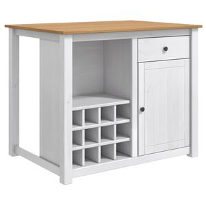 vidaXL K&uuml;chentrolley PANAMA 2 pcs Wei&szlig; und Honigwachs 112 x 77 x 90 cm