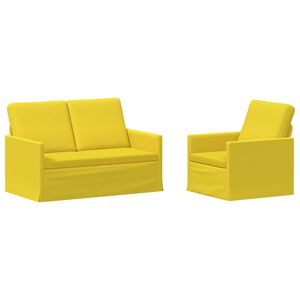 vidaXL Sofa-Set 2 pcs Helles Gelb Stoff