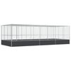 vidaXL Voliere mit Erweiterung Silbern 725x307x212 cm Stahl