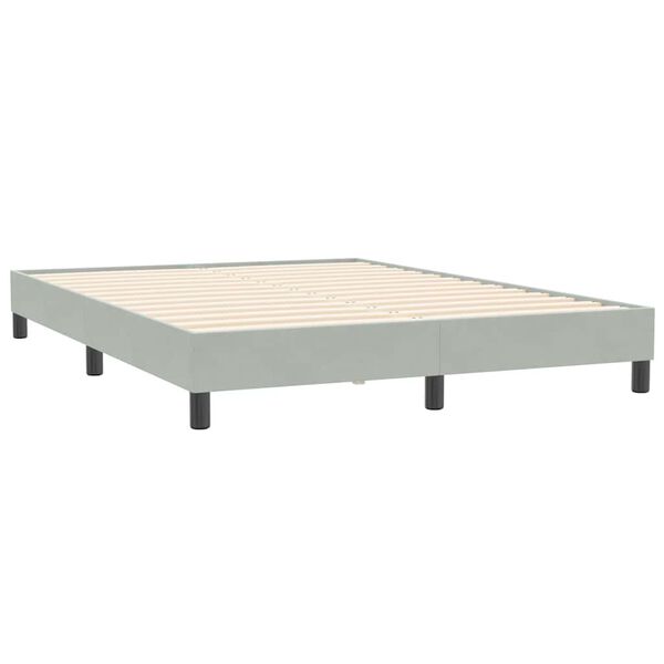 vidaXL Boxspringbett ohne Matratze Hellgrau 140x210 cm Samt