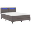 vidaXL Boxspringbett mit Matratze Grau 160 x 200 cm Kunstleder