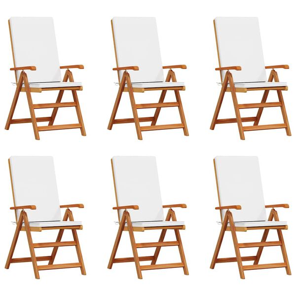 vidaXL Gartenstuhl 6 pcs Braun und Wei&szlig; 57 x 71,5 x 104 cm