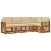 vidaXL Outdoor-Sofagarnitur 5 stk. Natur und Beige Polyester