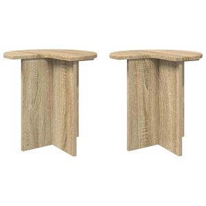 vidaXL Beistelltisch 2 pcs Sonoma-Eiche &Oslash; 39 x 38 cm Holzwerkstoff