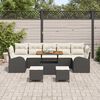 vidaXL Garten-Sofa-Set mit Kissen 10 pcs Schwarz Poly Rattan