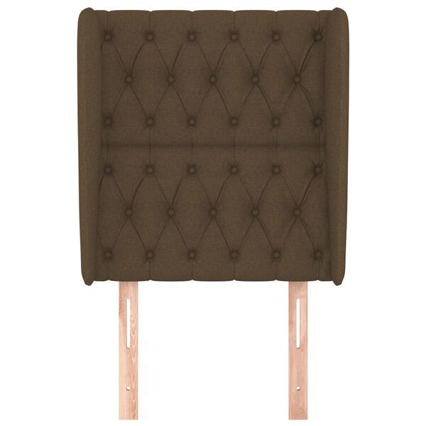 vidaXL Kopfteil mit Ohren Dunkelbraun 83x23x118/128 cm Stoff