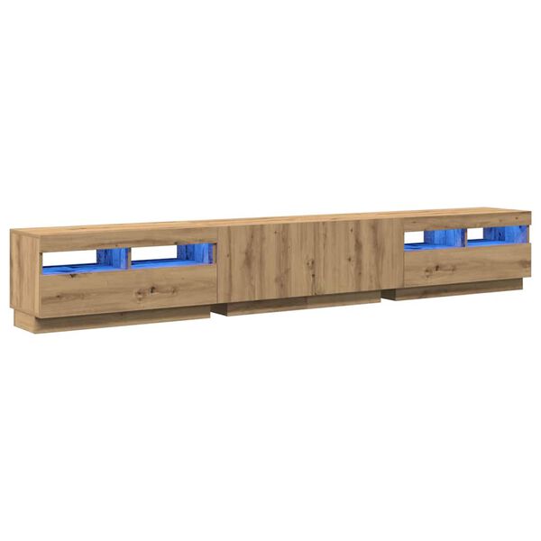 vidaXL TV-Schrank mit LED-Leuchten Artisan-Eiche 260x35x40 cm
