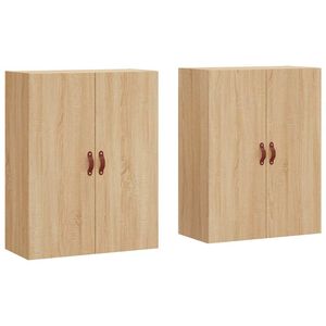 vidaXL Wandschr&auml;nke 2 Stk. Sonoma-Eiche 69,5x34x90 cm