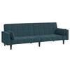 vidaXL Schlafsofa 2-Sitzer mit 2 Kissen Blau Samt