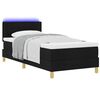 vidaXL LED Boxspringbett mit Matratze Schwarz 100 x 200 cm Stoff